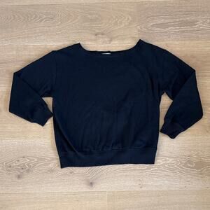 Aéropostale Cloud Soft Sweatshirt Off Shoulder Oversized Size S in Black